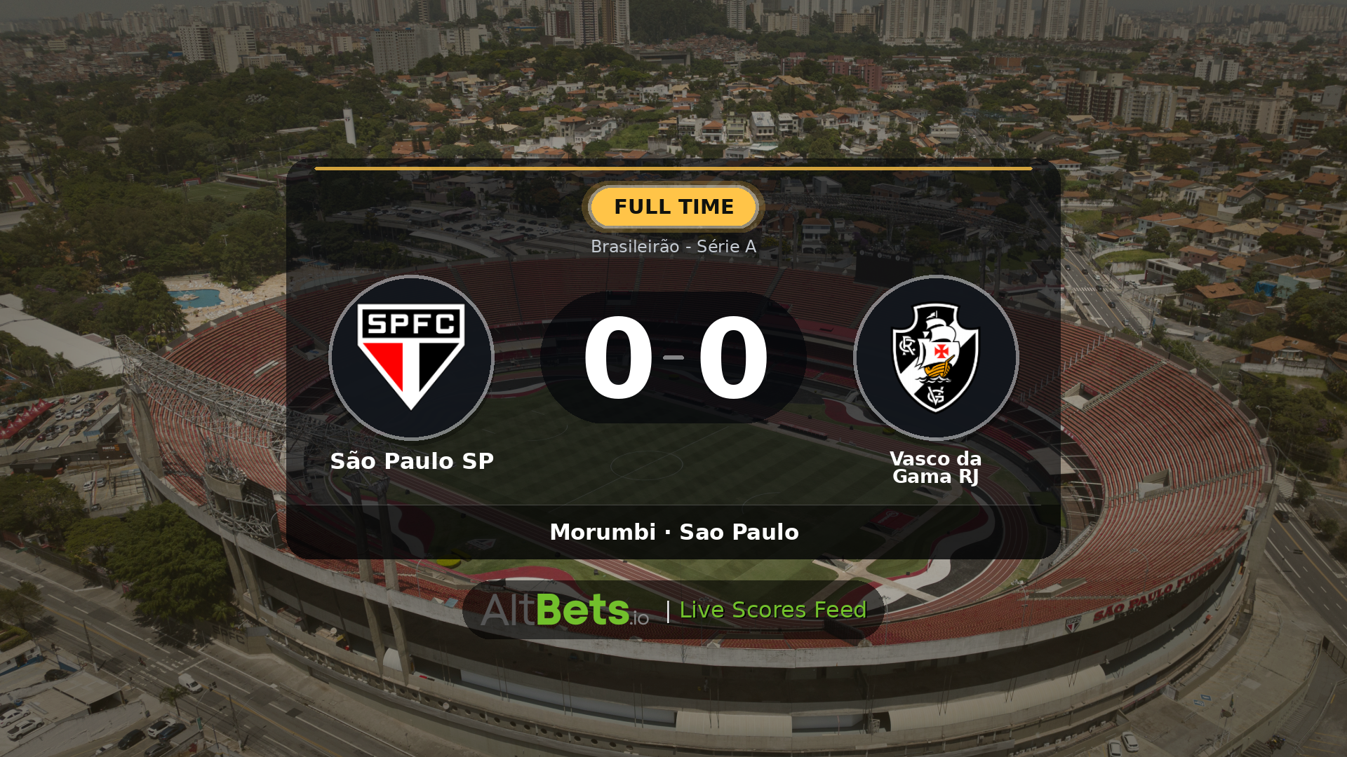 São Paulo SP 0-0 Vasco da Gama RJ: Match Recap and Result
