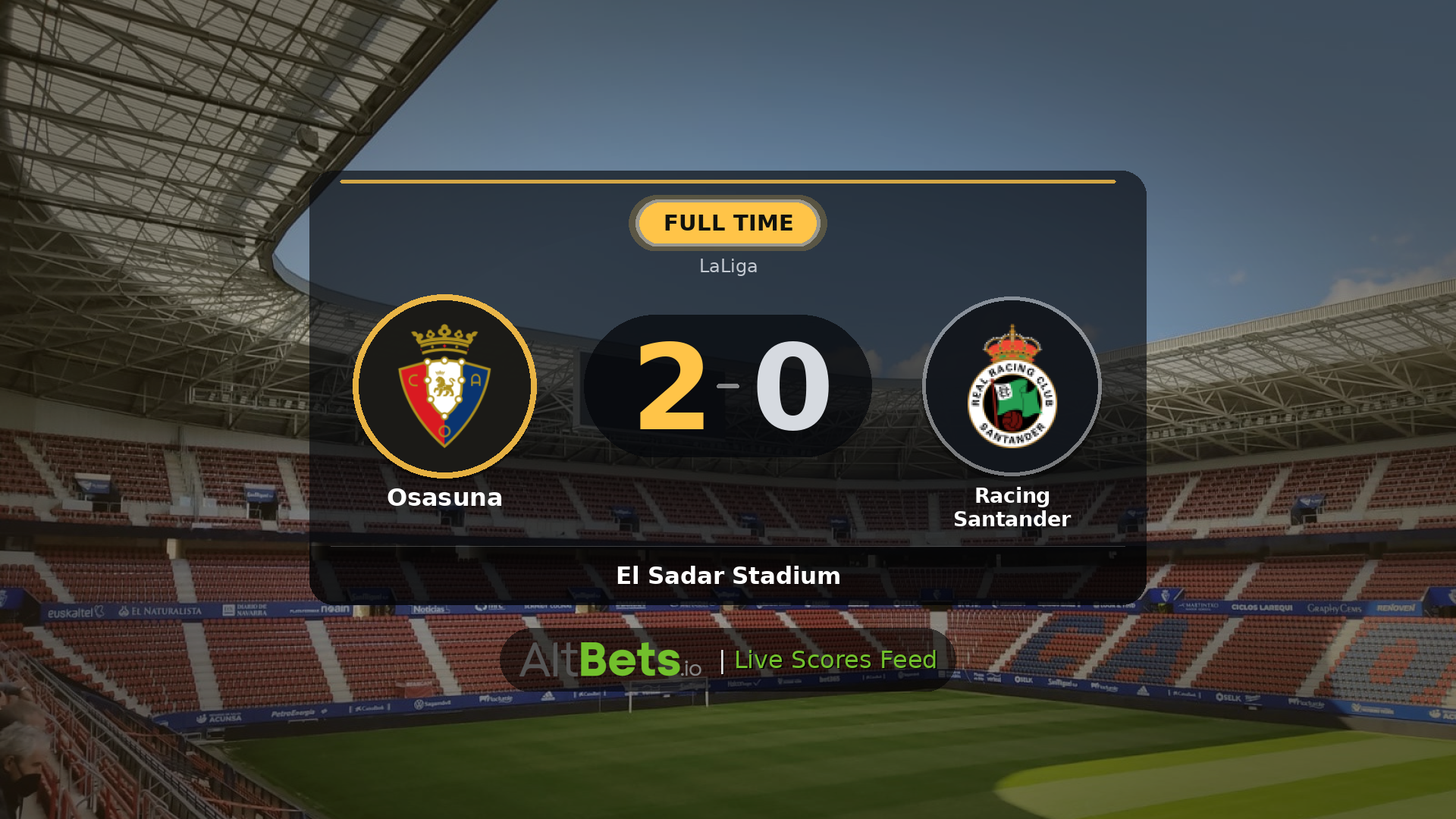 Osasuna 2-0 Racing Santander: Match Recap and Result