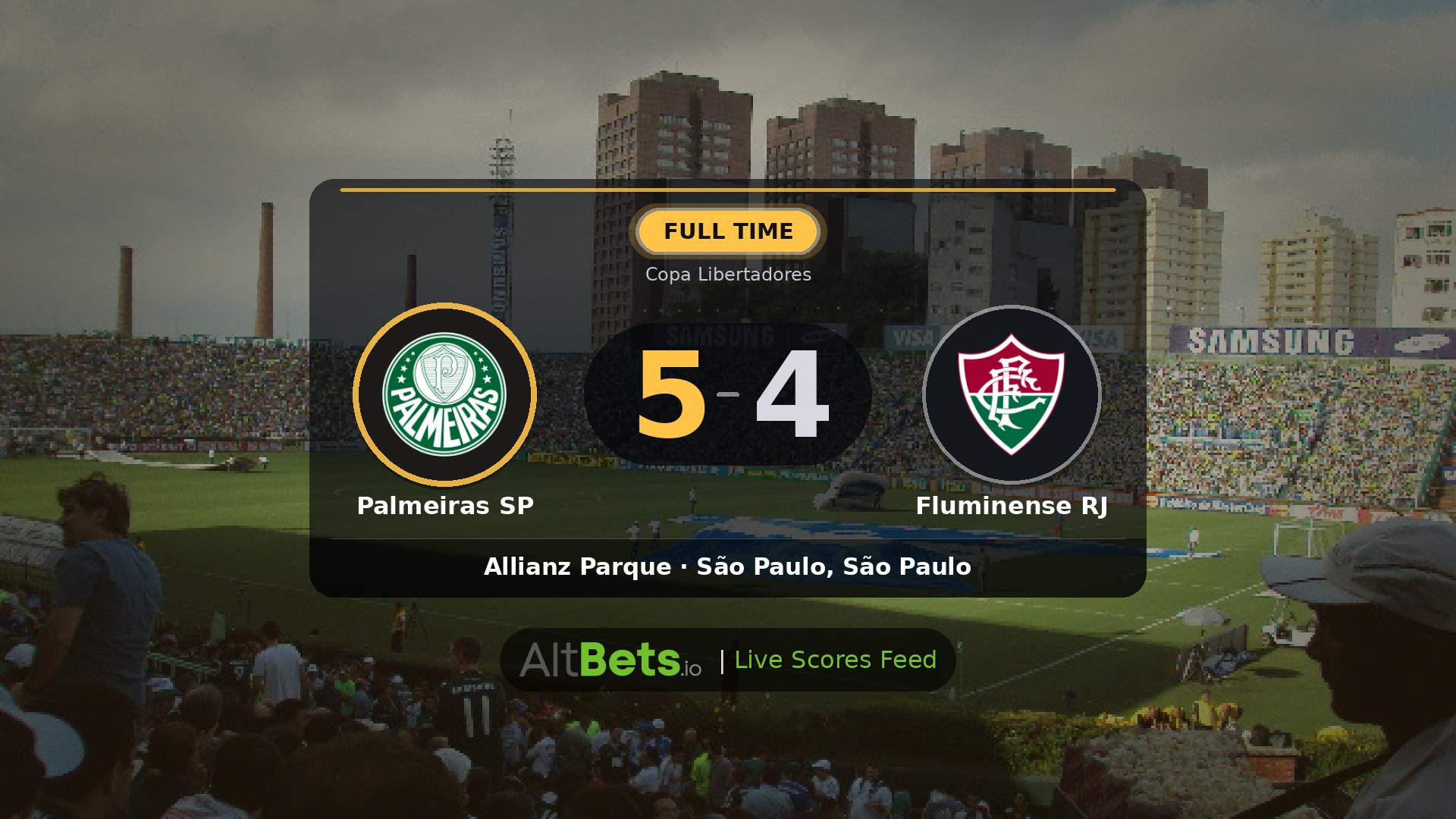 Palmeiras SP 5-4 Fluminense RJ: Match Recap and Result