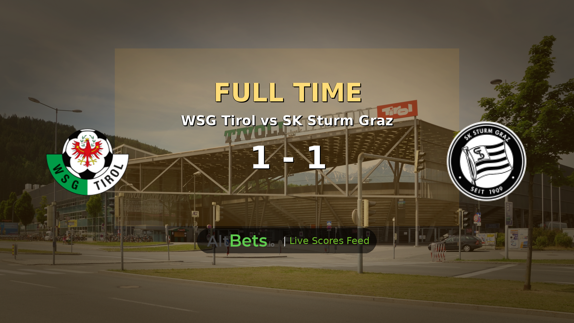 WSG Tirol 1-1 SK Sturm Graz: Wlodarczyk and Olakigbe Goals Earn Share of Points in Bundesliga