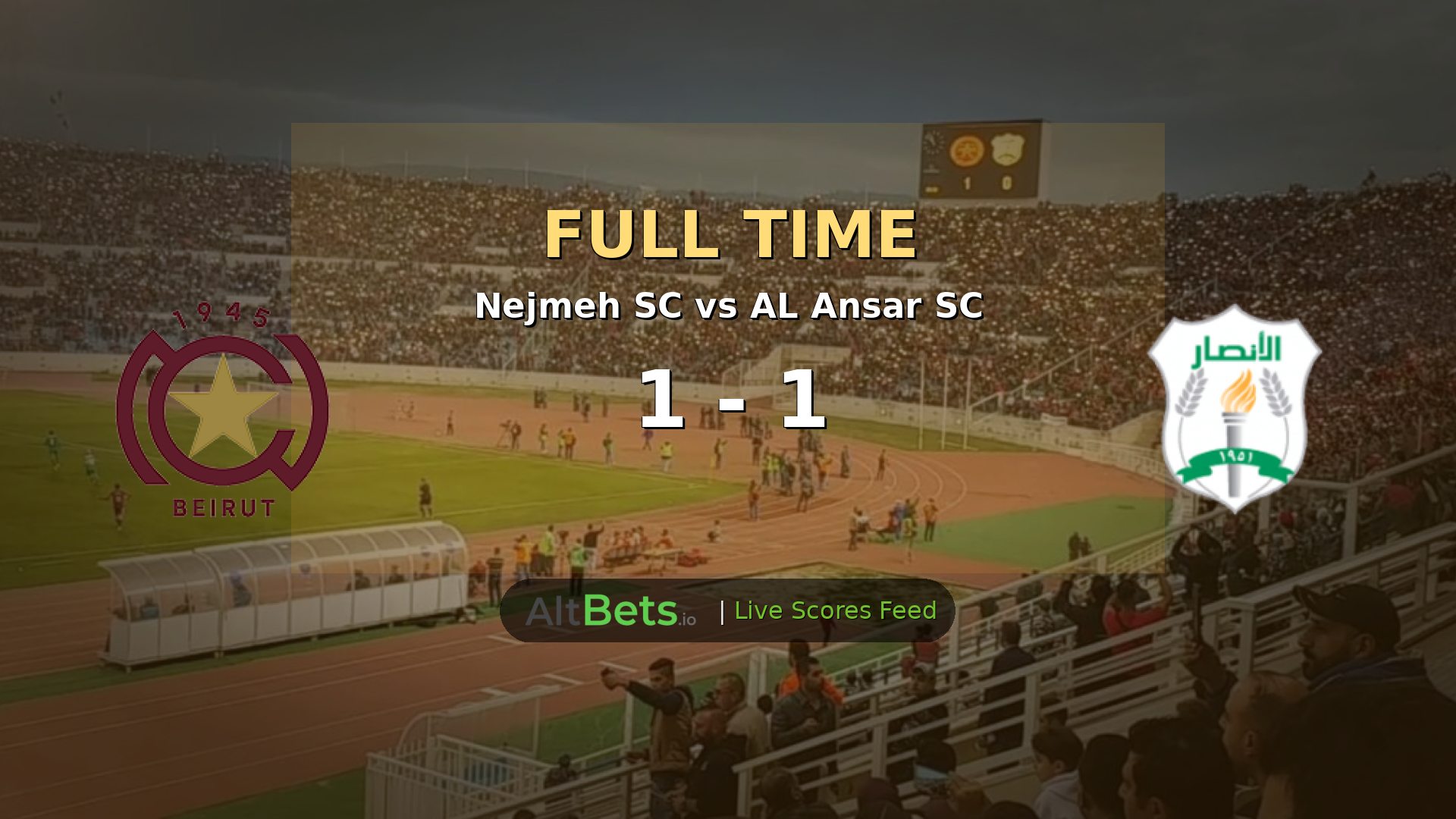 Nejmeh SC 1-1 AL Ansar SC: Premier League Ends in Draw