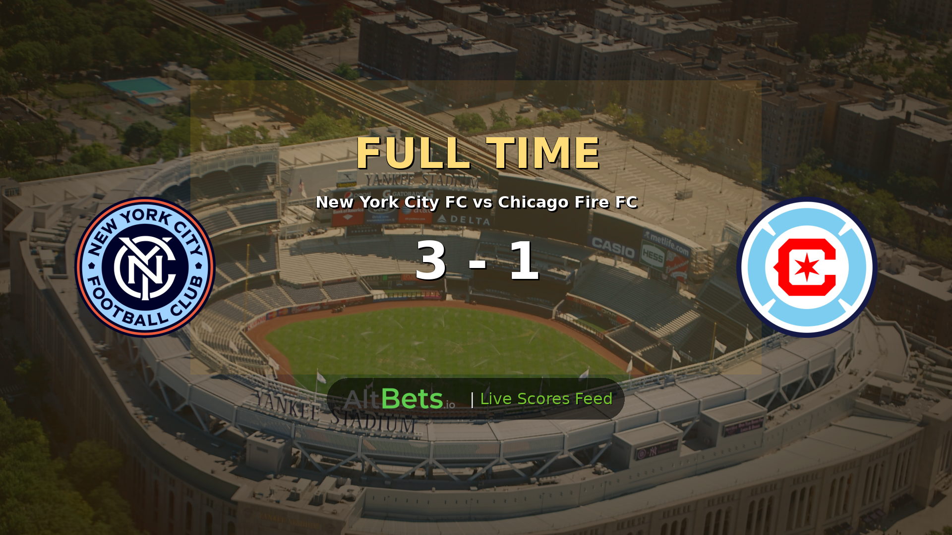 New York City FC 3-1 Chicago Fire FC MLS Recap: Early Goals Set Tone