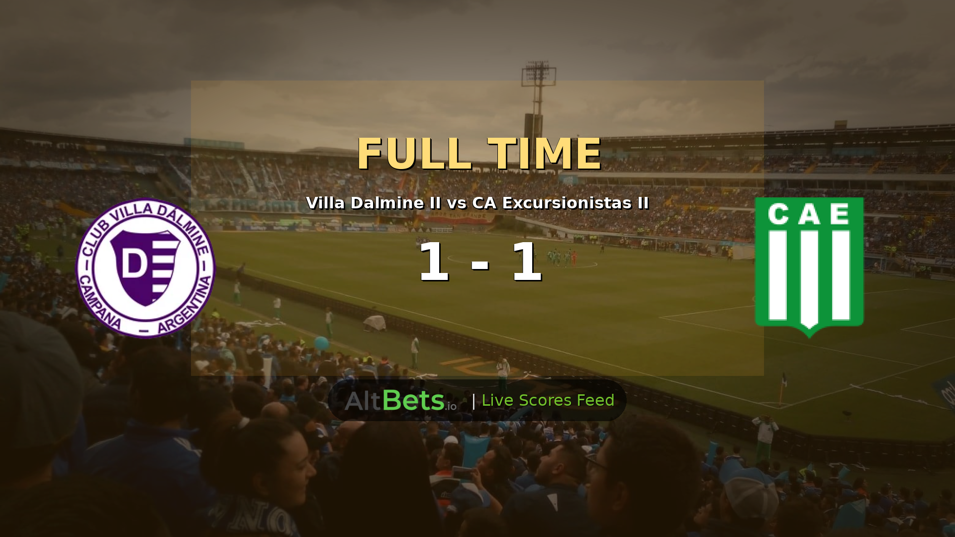 Villa Dalmine II 1-1 CA Excursionistas II: Reserves Draw in Primera B Metropolitana