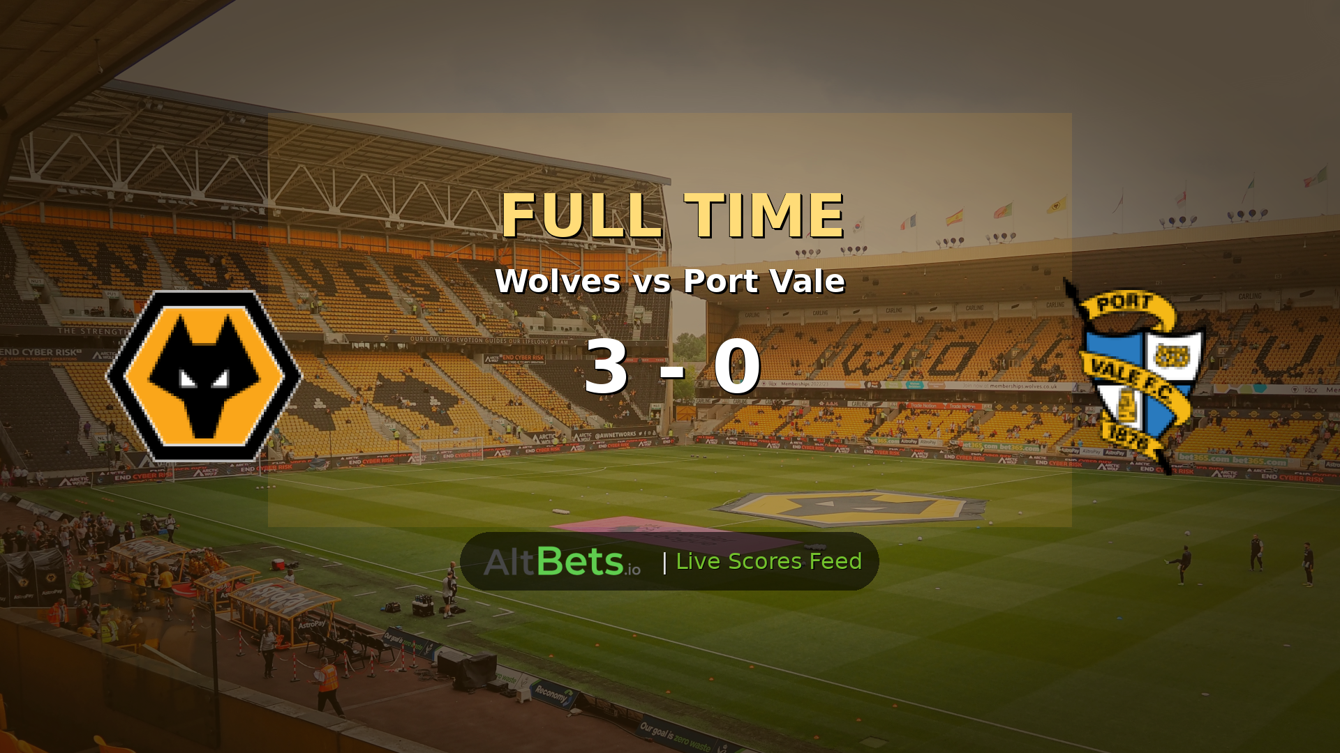 Wolves 3-0 Port Vale: Armstrong, Andre and Lopez Fire Hosts Into EFL Cup Next Round