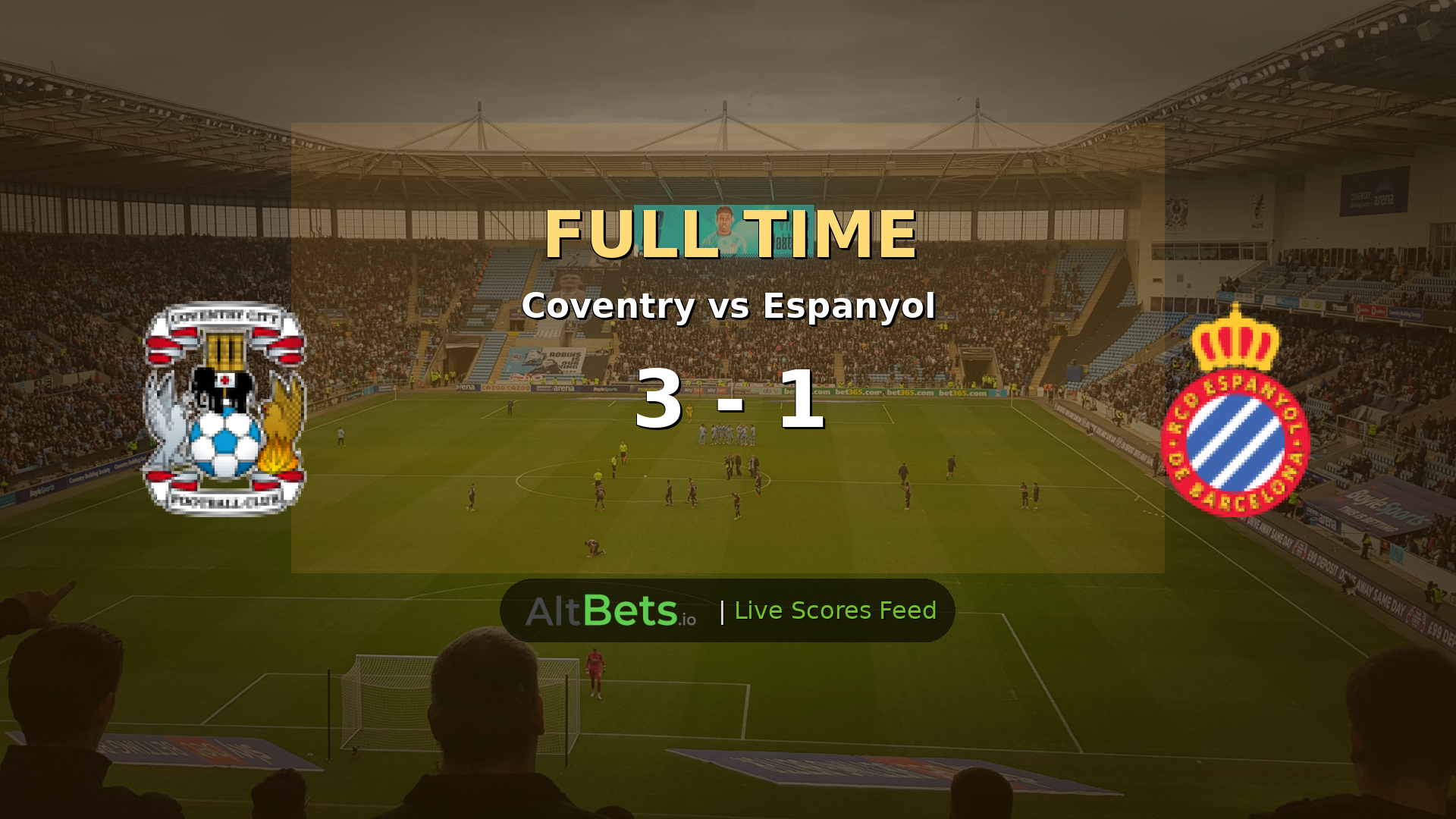 Coventry 3-1 Espanyol: Second-Half Surge Seals Club Friendly Win