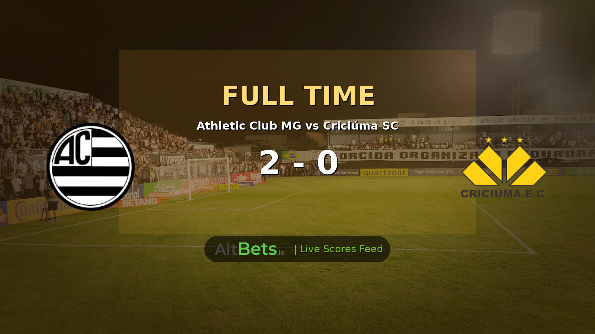 Athletic Club MG 2-0 Criciúma SC: Early Goal Seals Serie B Win