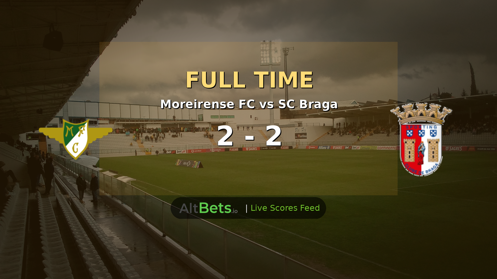 Moreirense FC 2-2 SC Braga: Five-Goal First Half Delivers Primeira Liga Thriller