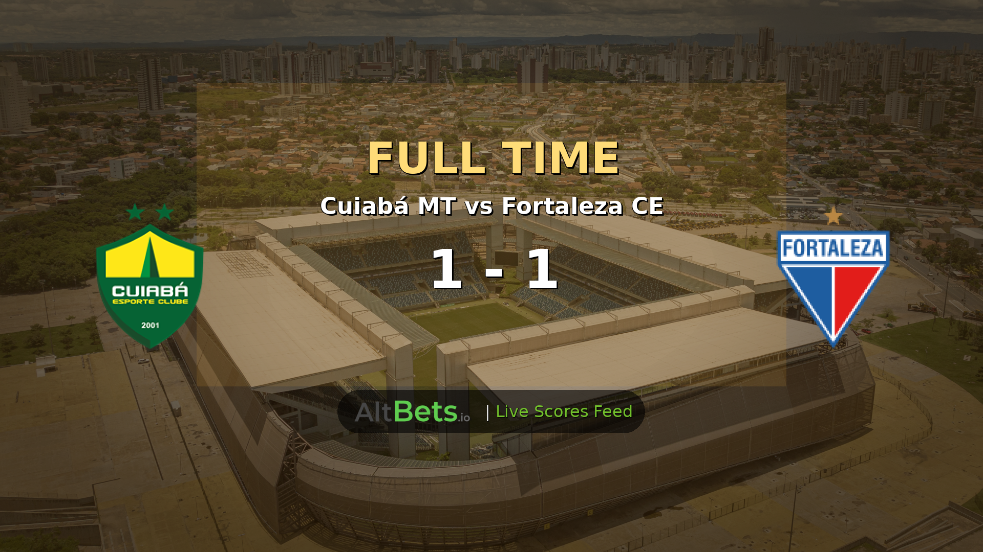 Cuiabá MT 1-1 Fortaleza CE: Brasileirão Serie B Ends All Square