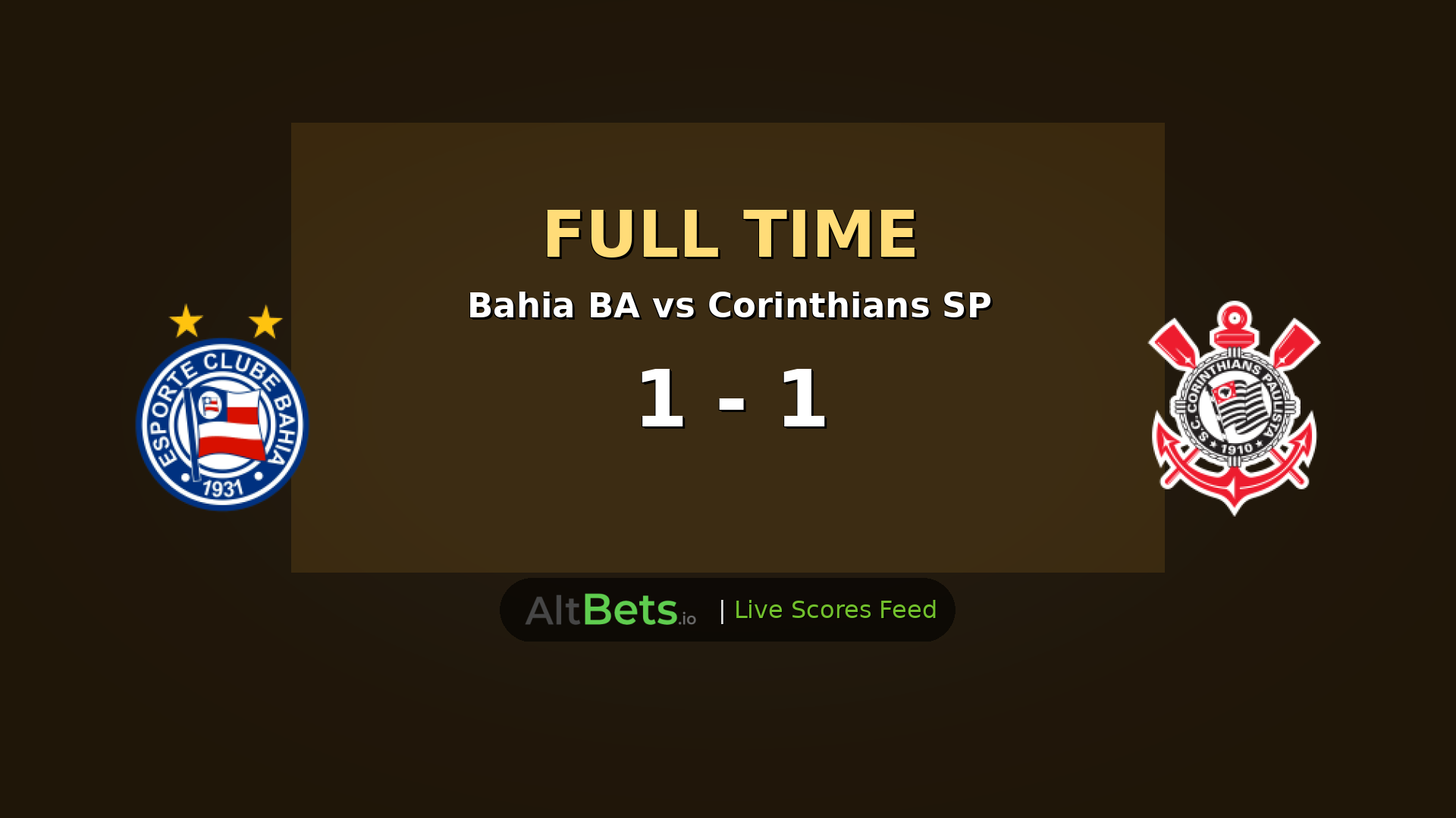 Bahia BA 1-1 Corinthians SP: Angileri and Veliz Goals Secure Early Draw in Brasileirão Série A