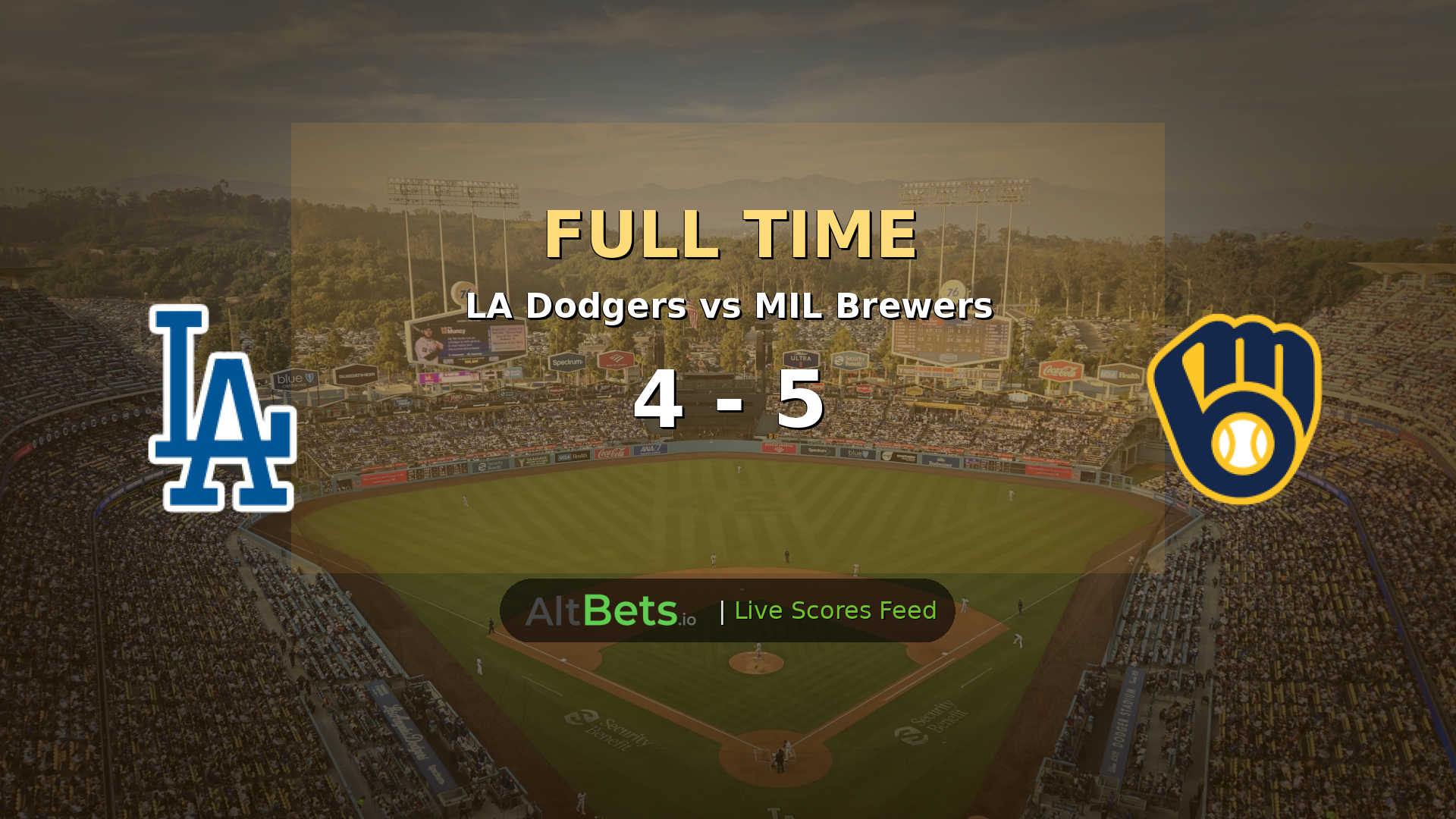 MIL Brewers Edge LA Dodgers 5-4 in MLB Clash