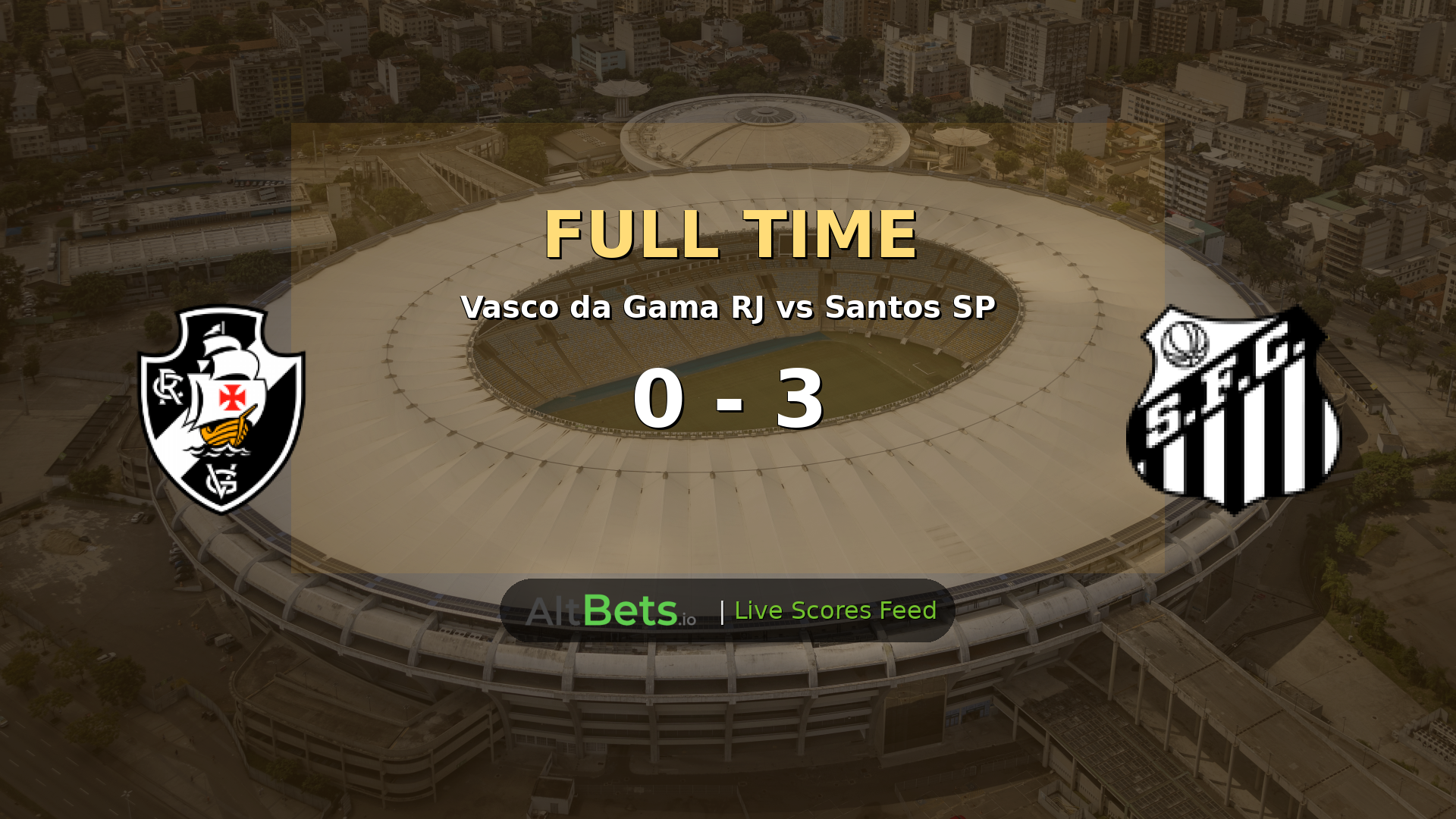 Santos SP Crush Vasco da Gama RJ 3-0 in Brasileirão Série A