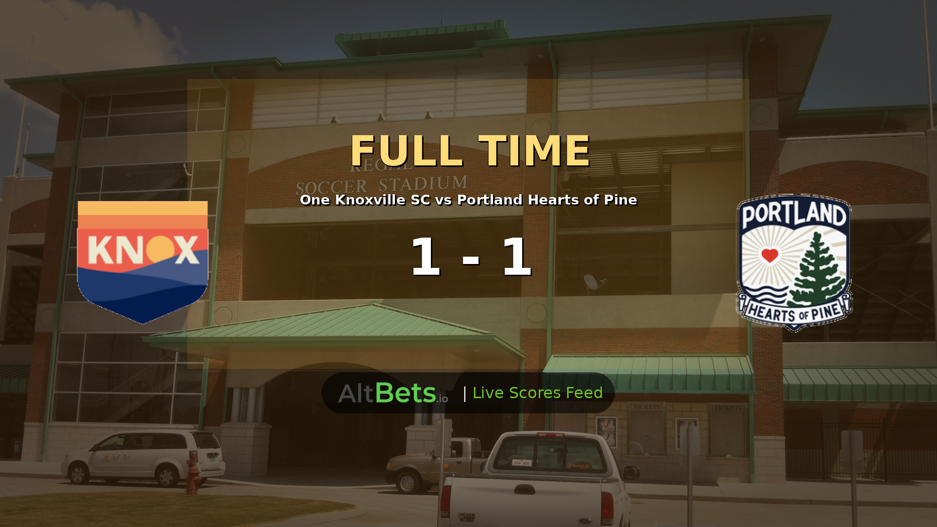 One Knoxville SC 1-1 Portland Hearts of Pine: Diene Strikes Late to Earn Draw in USL League One