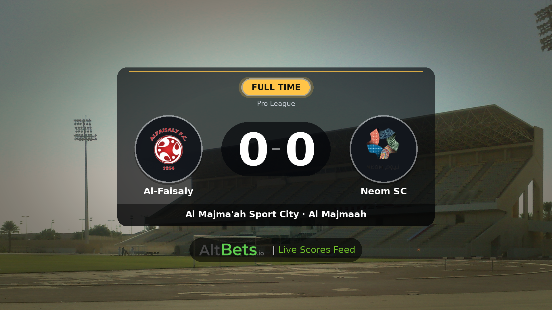 Al-Faisaly 0-0 Neom SC: Match Recap and Result