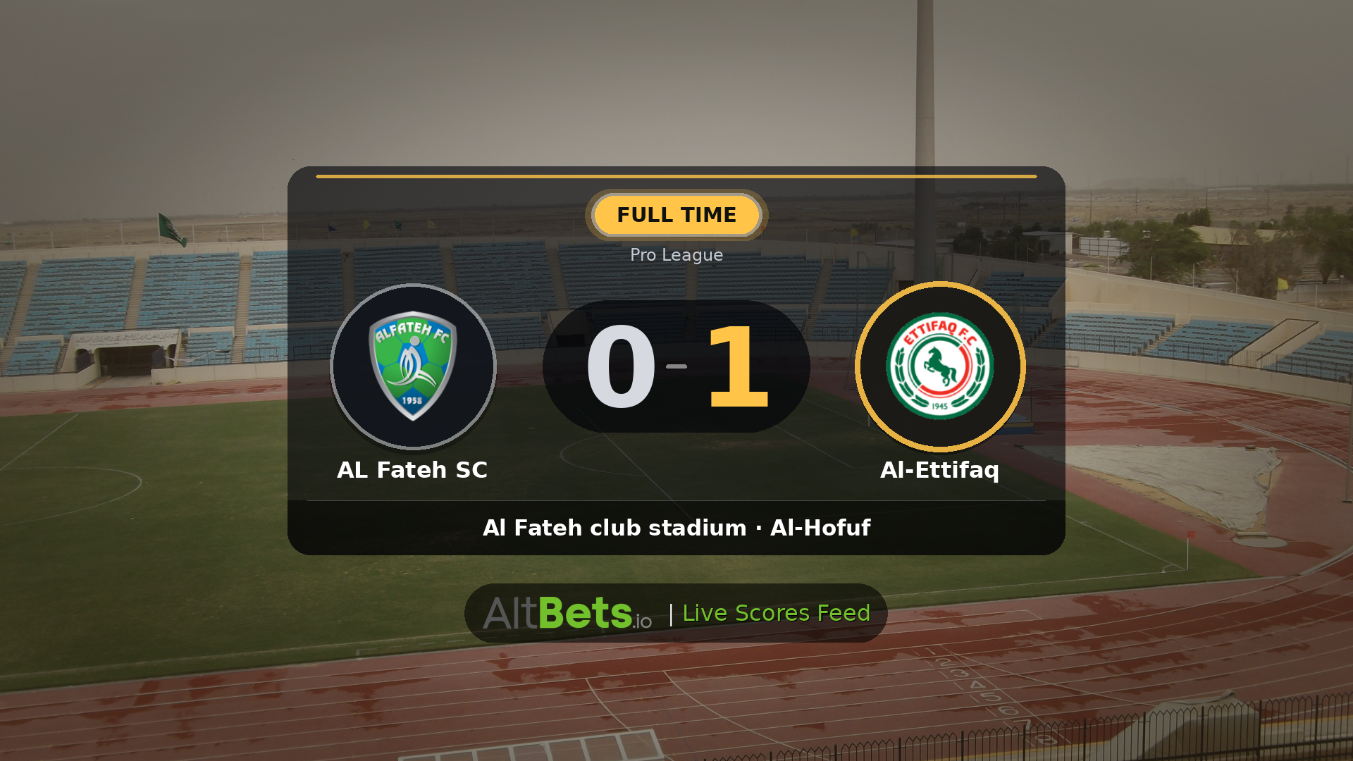 AL Fateh SC 0-1 Al-Ettifaq: Match Recap and Result