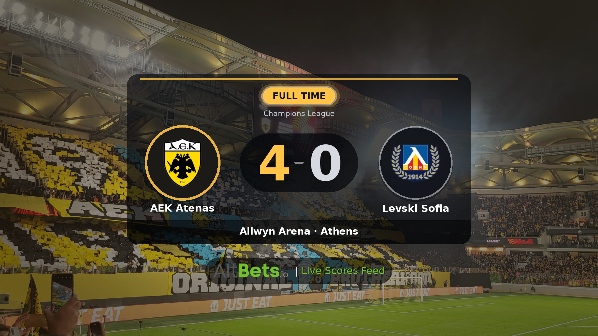 AEK Atenas 4-0 Levski Sofia: Match Recap and Result