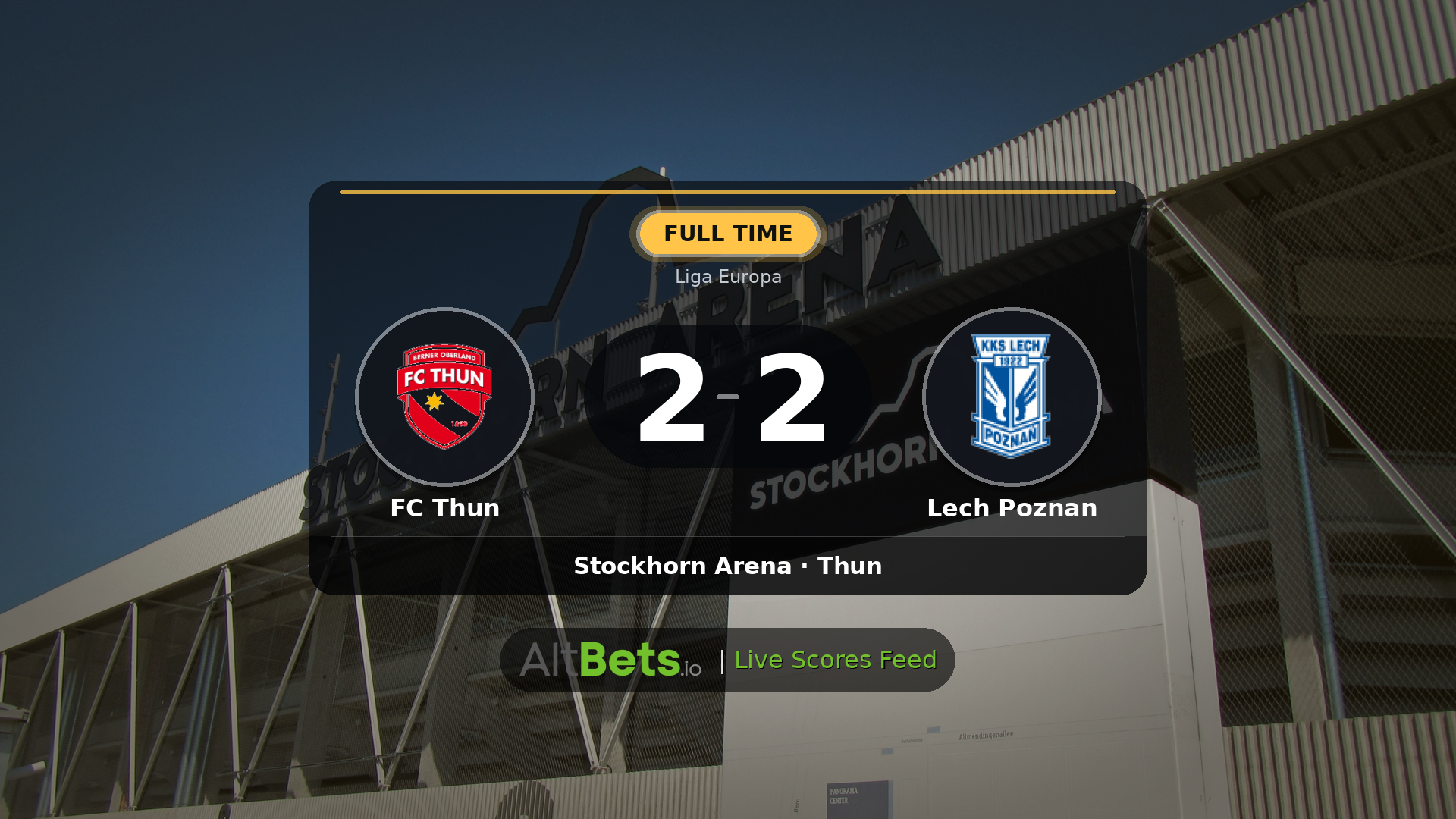 FC Thun 2-2 Lech Poznan: Match Recap and Result