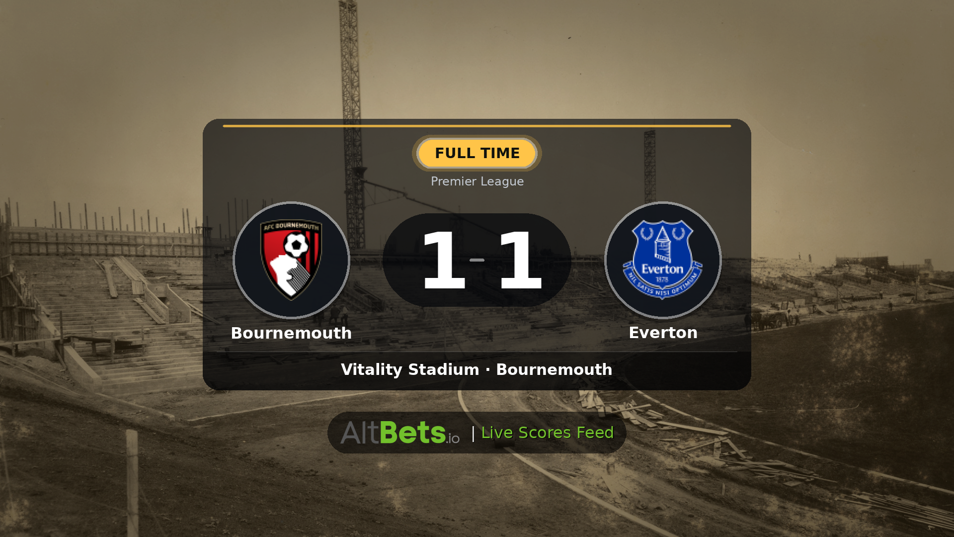 Bournemouth 1-1 Everton: Match Recap and Result