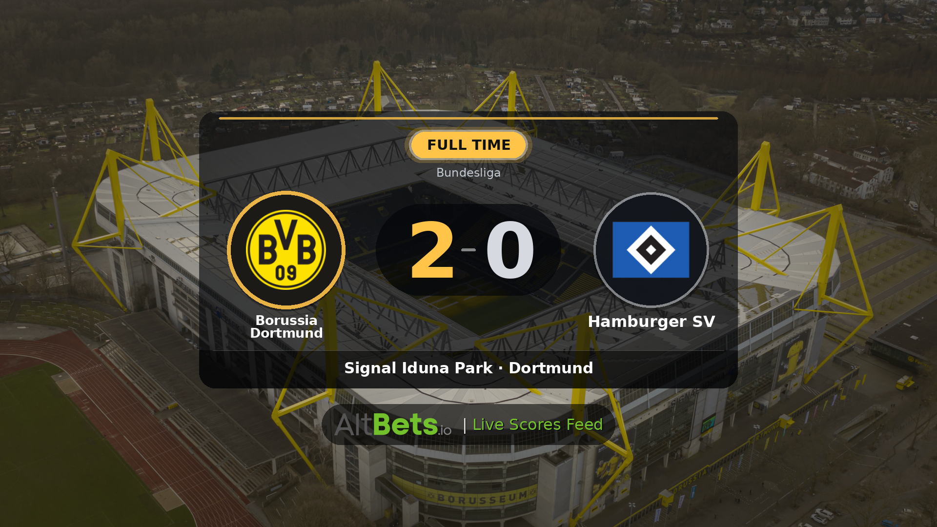 Borussia Dortmund 2-0 Hamburger SV: Match Recap and Result