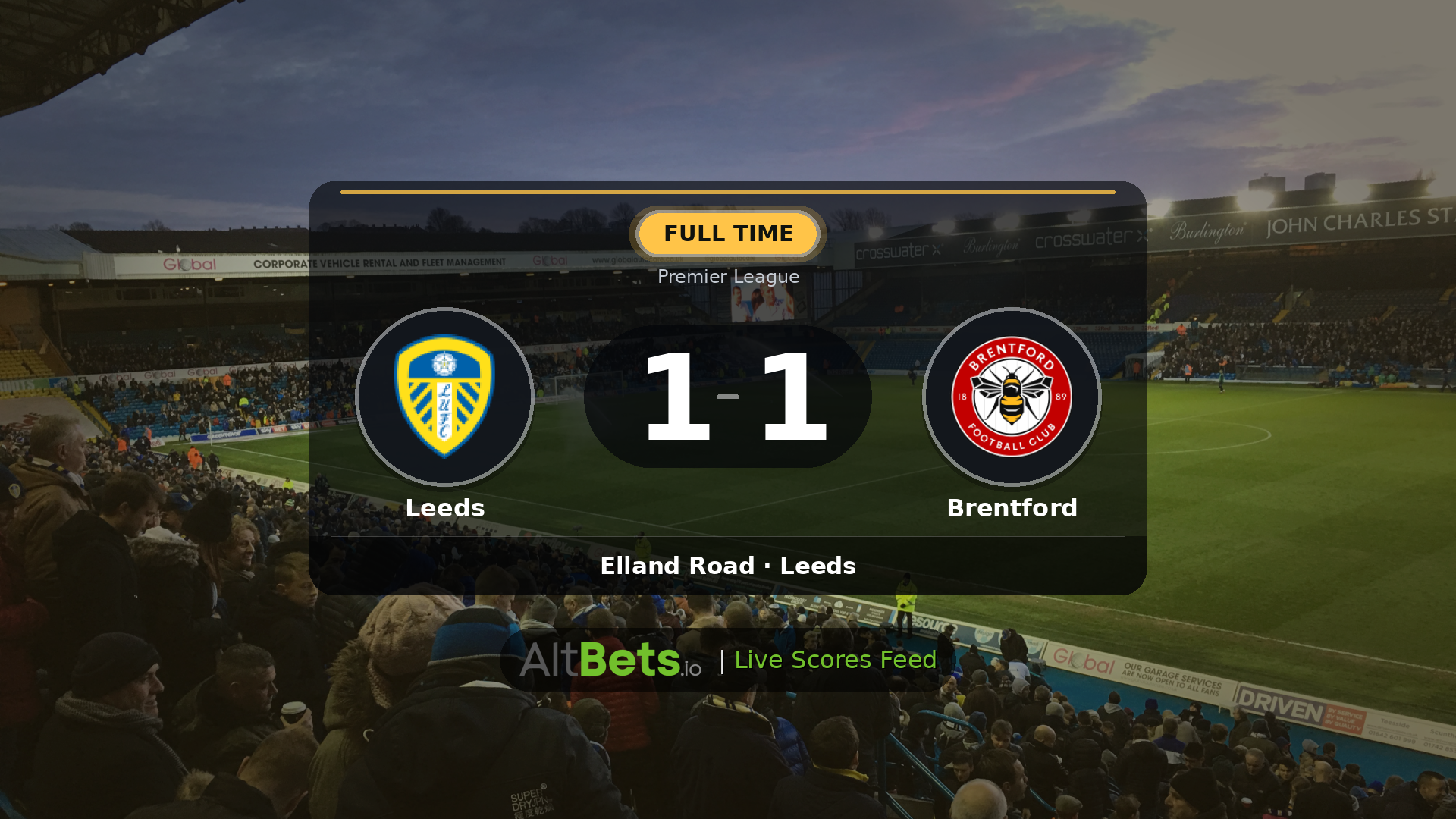 Leeds 1-1 Brentford: Match Recap and Result