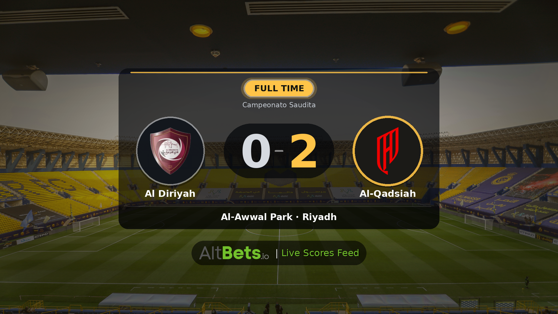 Al Diriyah 0-2 Al-Qadsiah: Match Recap and Result