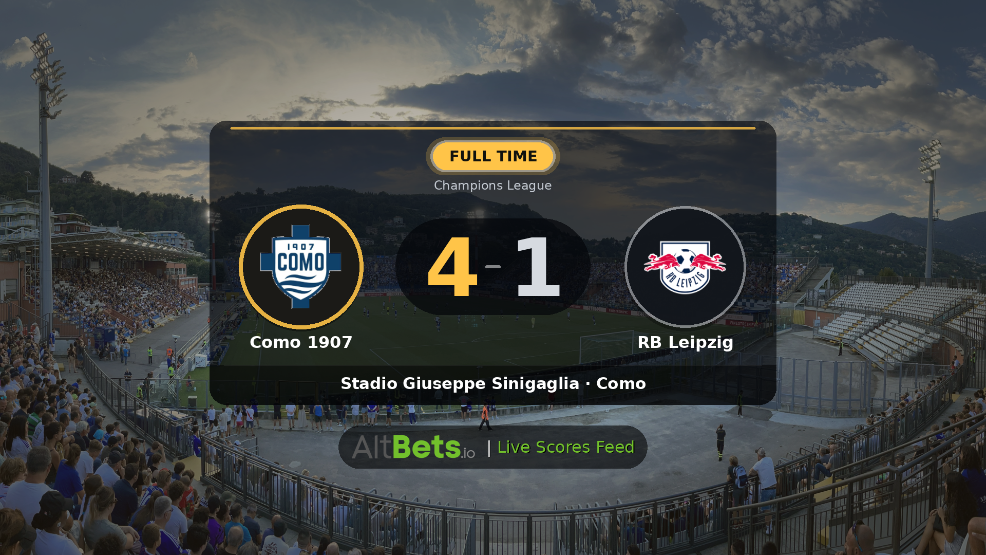 Como 1907 4-1 RB Leipzig: Match Recap and Result