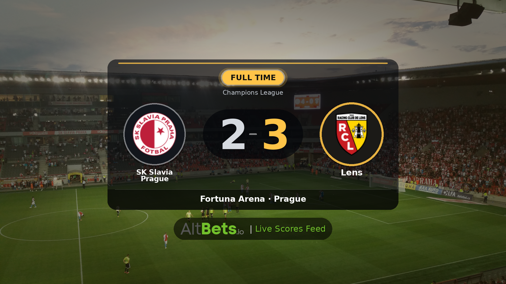 SK Slavia Prague 2-3 Lens: Match Recap and Result