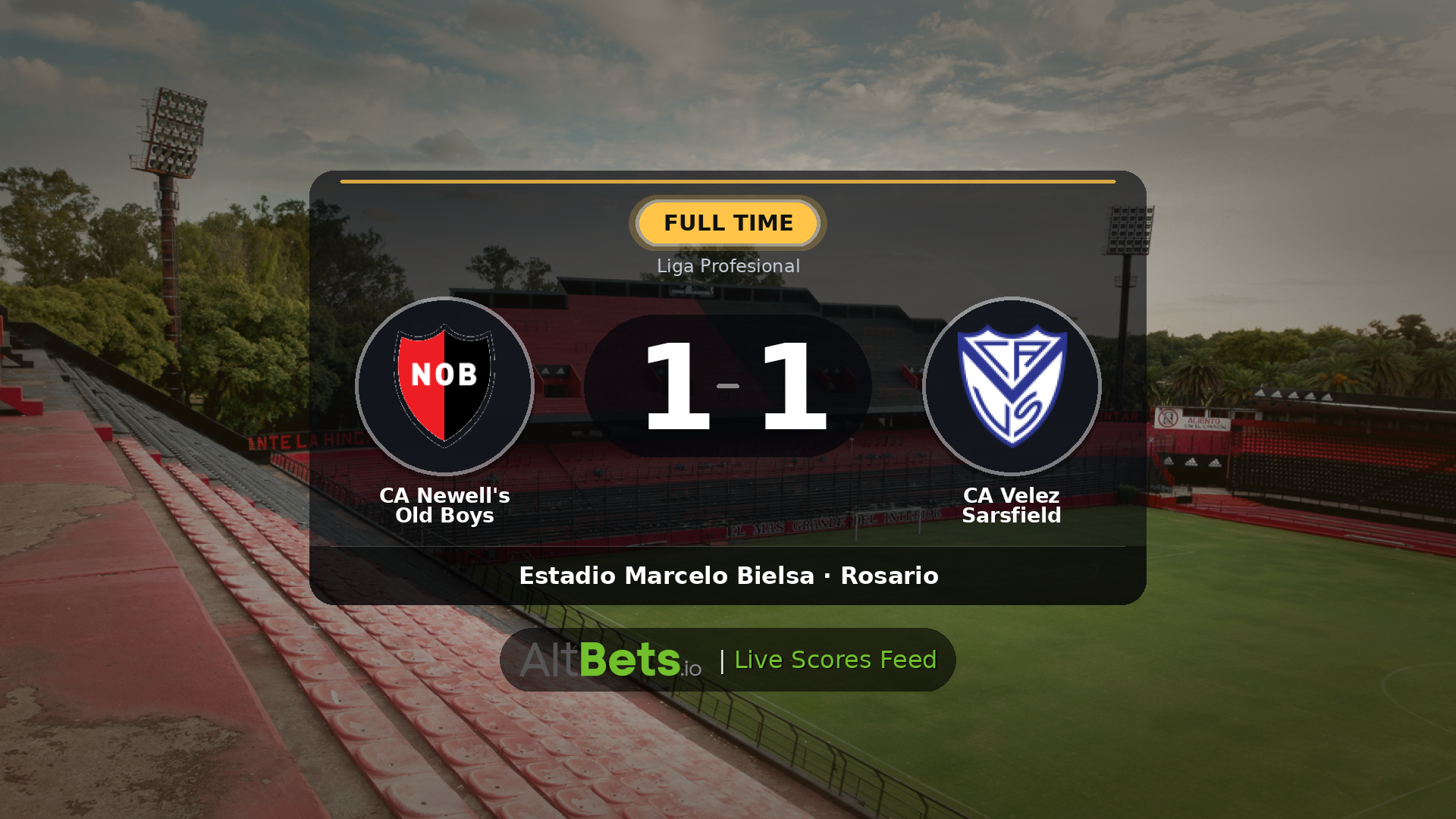 CA Newell's Old Boys 1-1 CA Velez Sarsfield: Match Recap and Result