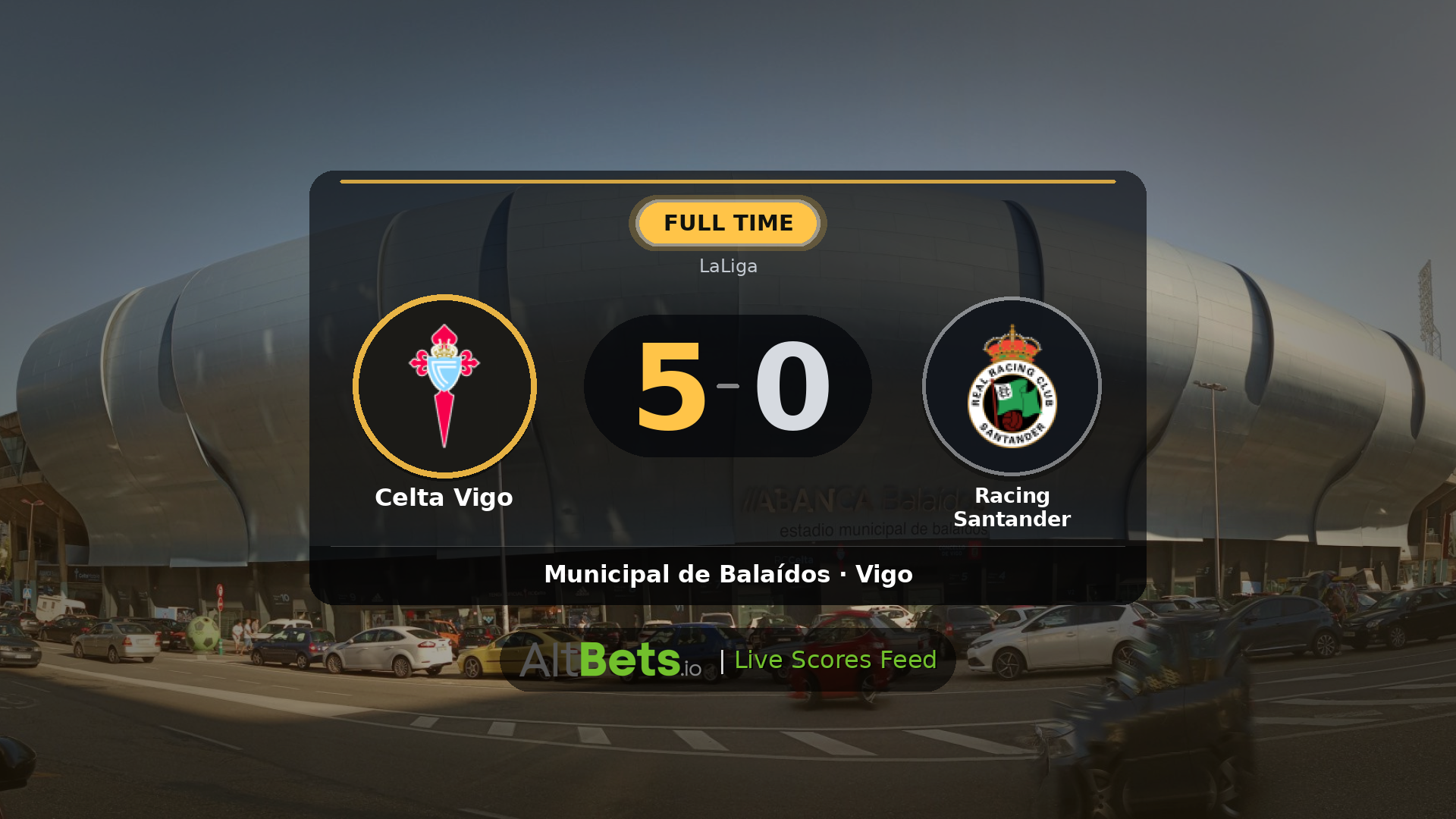 Celta Vigo 5-0 Racing Santander: Match Recap and Result